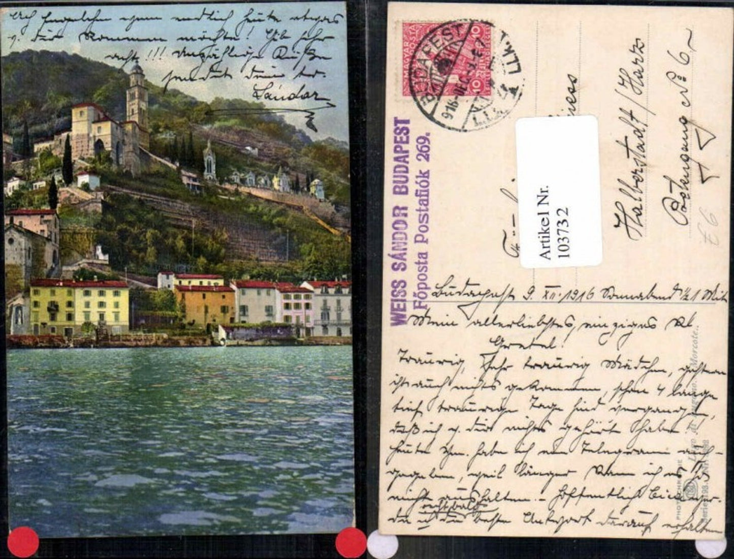103732,Photochromie Ser 193-3292 Morcote Lago di Lugano