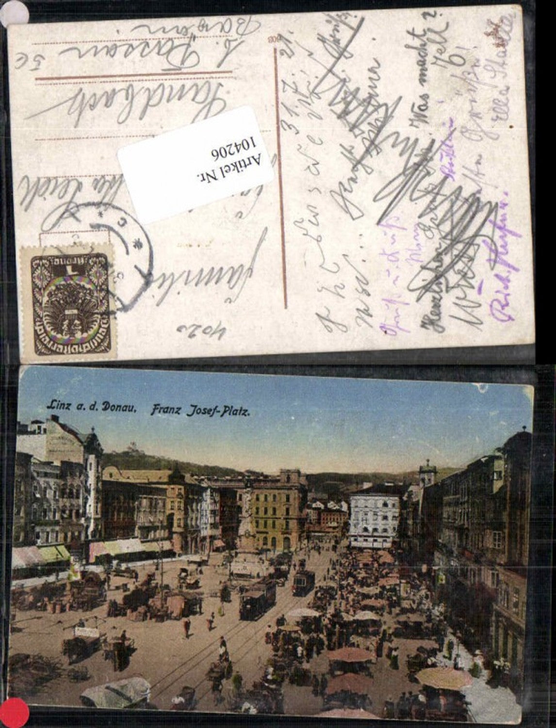 104206,Linz a.d. Donau Franz Josef Platz Strassenbahn