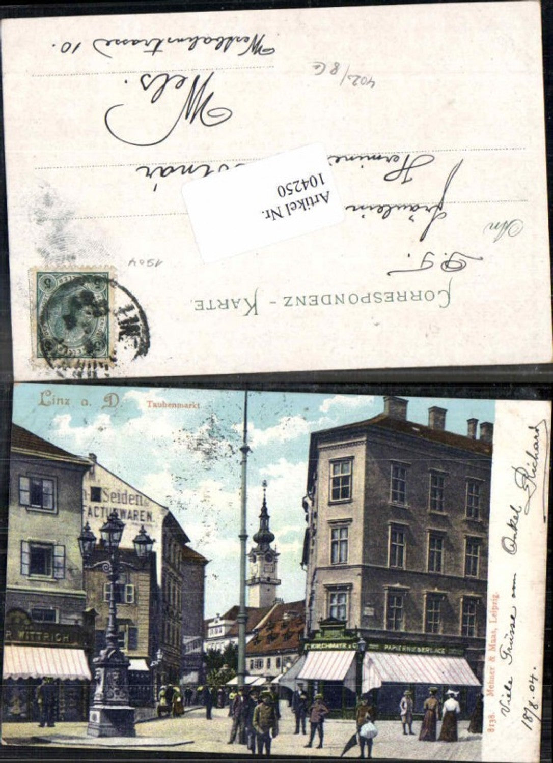 104250,Linz a.d. Donau Taubenmarkt m. Geschäfte 1905