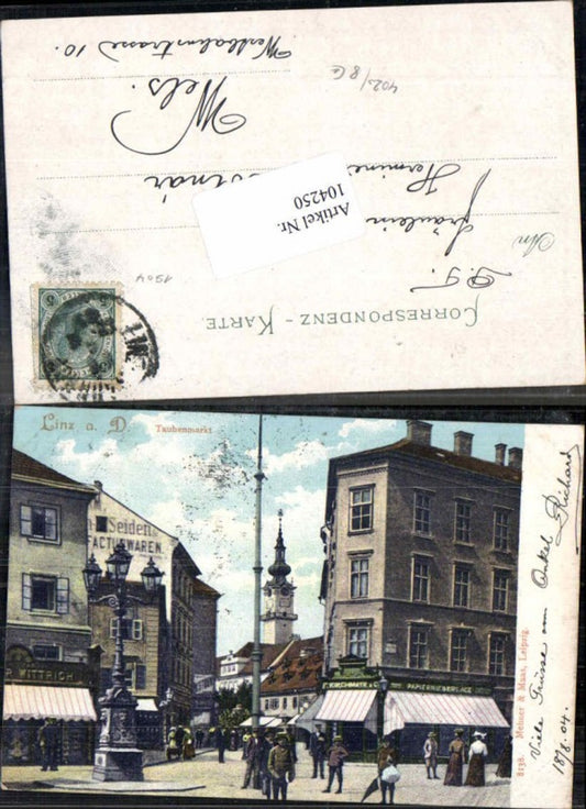 104250,Linz a.d. Donau Taubenmarkt m. Geschäfte 1905