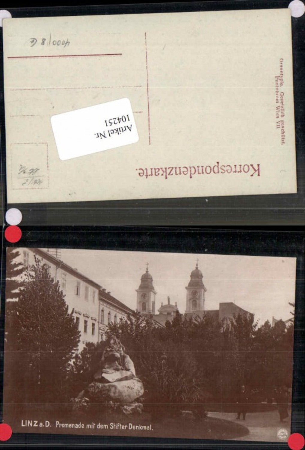 104251,Linz a.d. Donau FotoAK Stifter Denkmal 1900