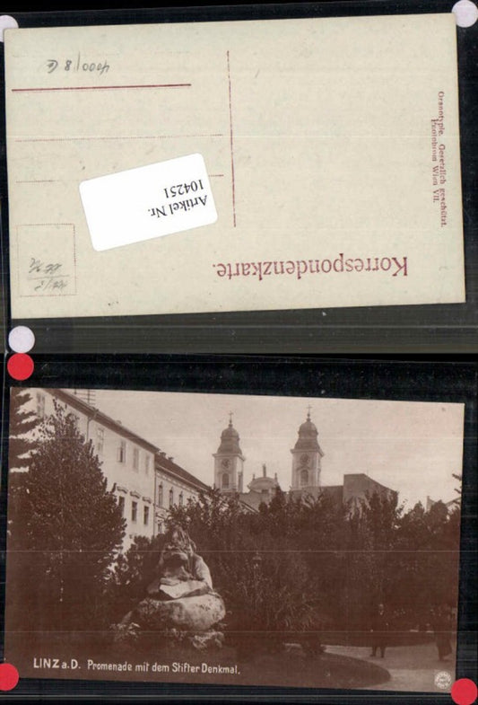 104251,Linz a.d. Donau FotoAK Stifter Denkmal 1900