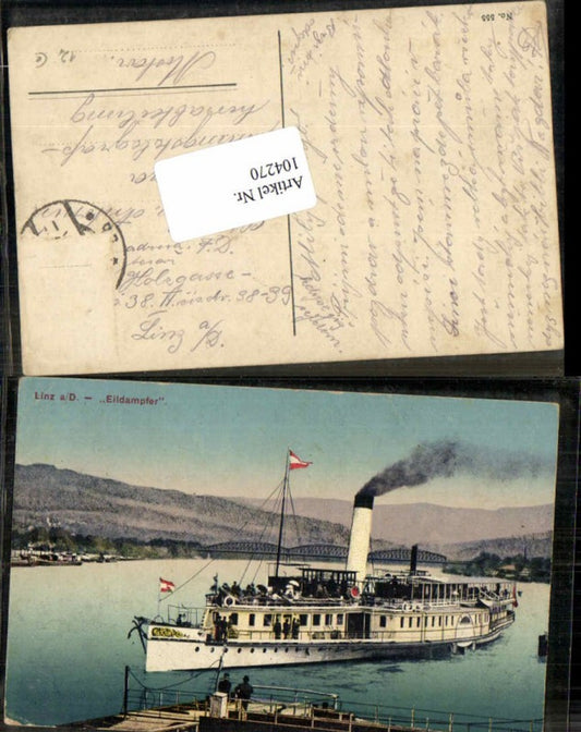 104270,Linz a.d. Donau Eildampfer Dampfer Tolle AK Schiff