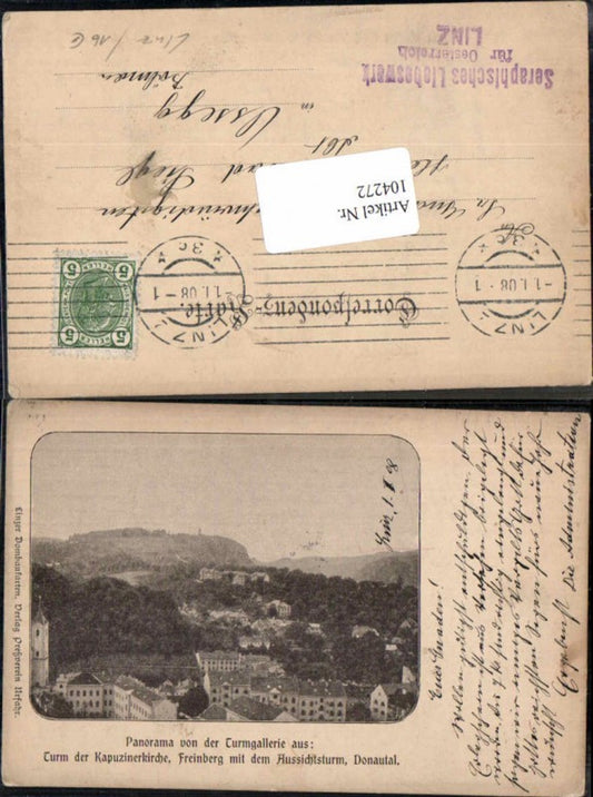 104272,Linz a.d. Donau Panorama v. Turmgalerie Freinberg Donautal