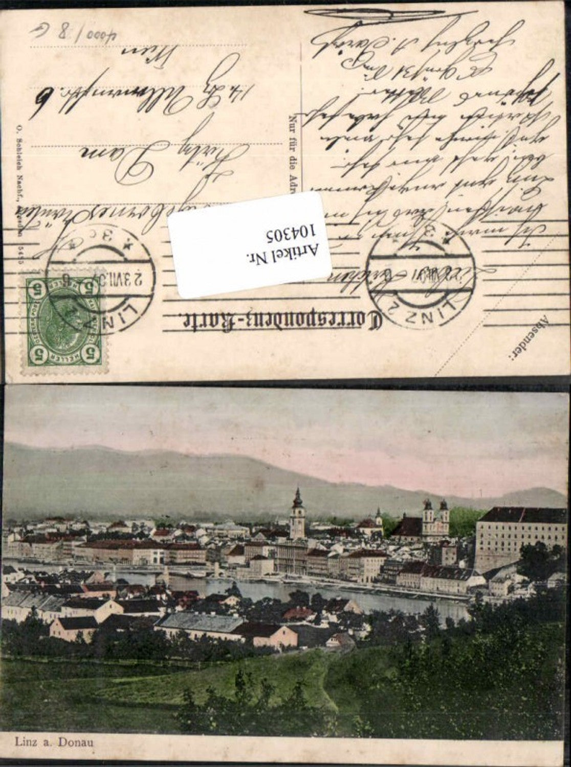 104305,Linz a.d. Donau Tolle Ortsansicht 1906