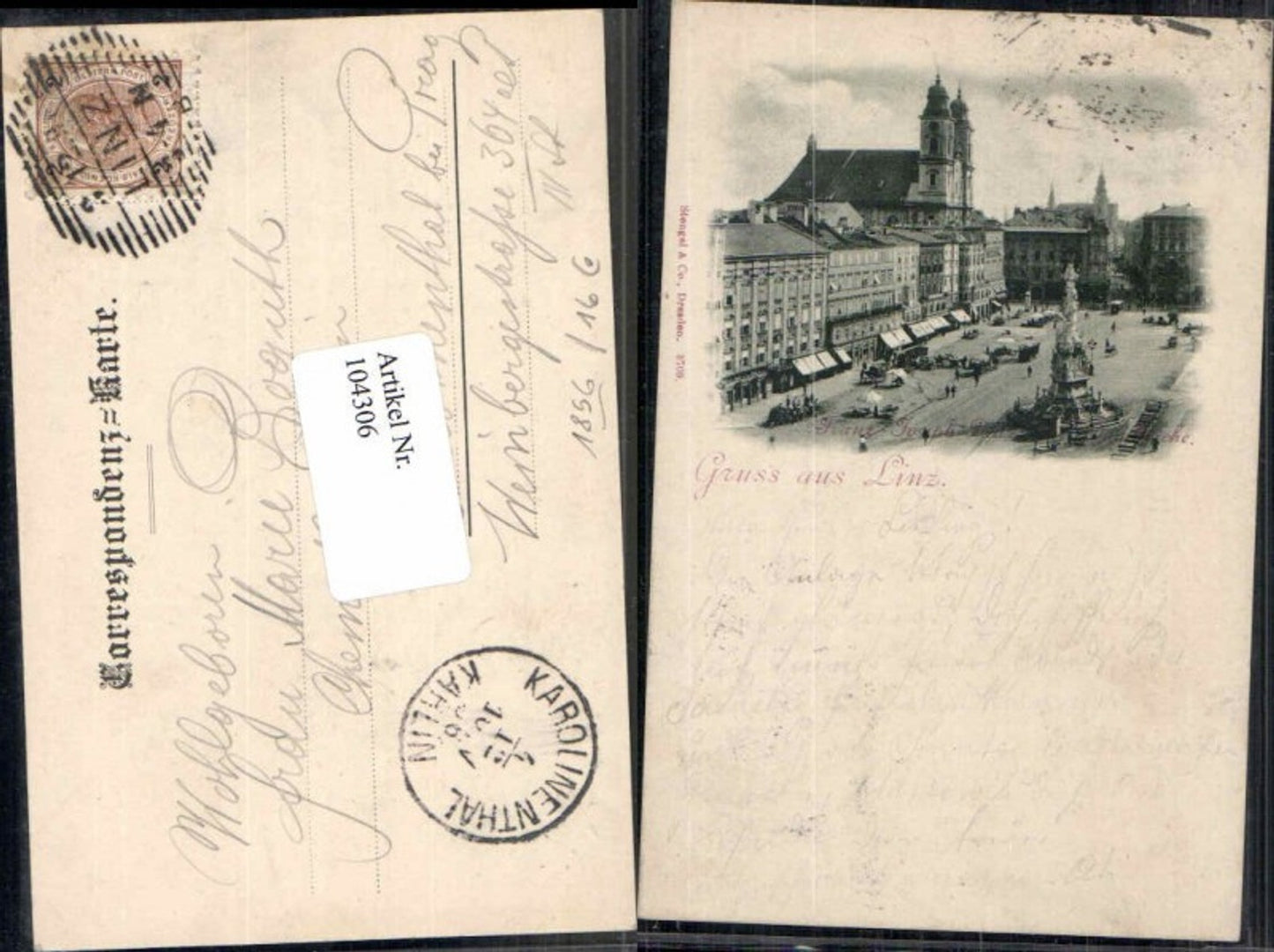 104306,Gruss aus Linz a.d. Donau Hauptplatz 1899