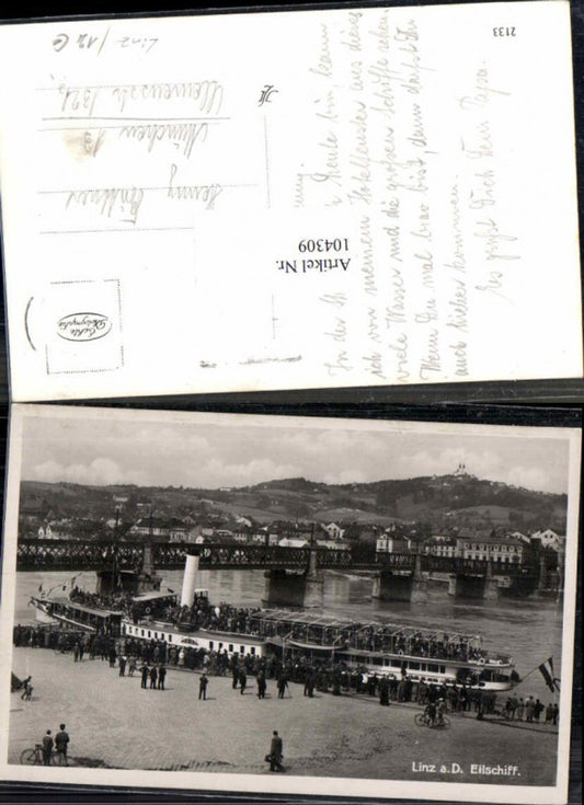 104309,Linz a.d. Donau Eilschiff Dampfer Urfahr 1940