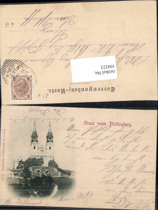 104323,Gruss aus Linz a.d. Donau Kirche 1900