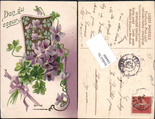 104409,Präge AK Klee Kleeblatt Blumen 1900 Litho
