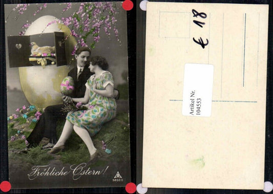 104553,Ostern Osterei als Haus Paar coloriert FRau Girl