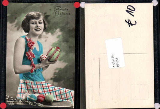 104558,Ostern Edwardian Girl Osterei Mädchen Frau