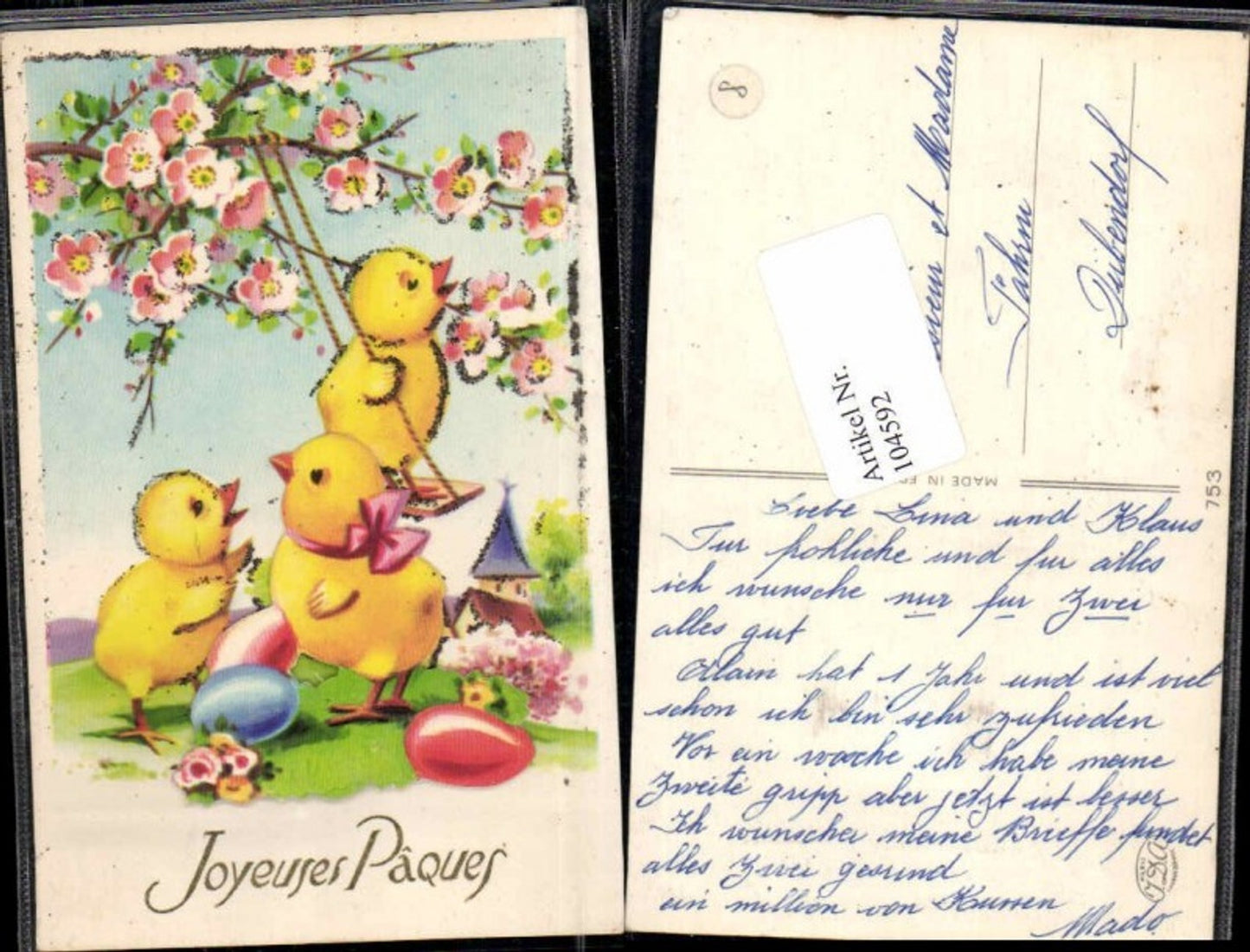 104592,Ostern Leporello Küken schaukeln Schaukel SÜSS