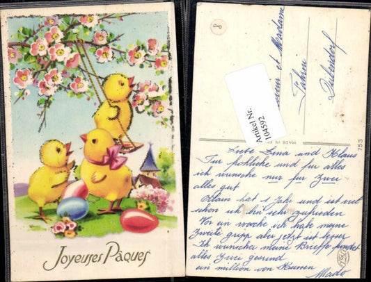 104592,Ostern Leporello Küken schaukeln Schaukel SÜSS