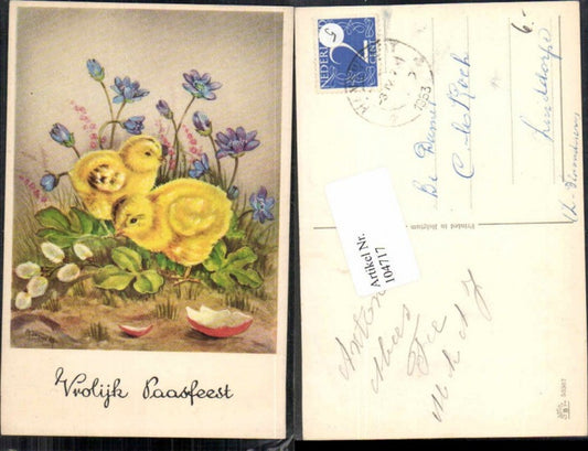 104717,Ostern Küken Blumen süss
