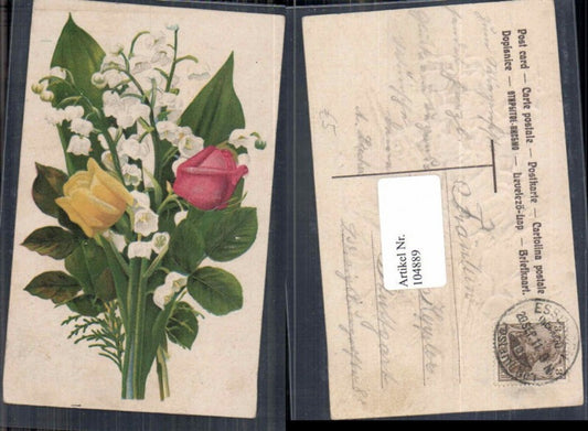 104889,Präge Litho Rosen Tolle AK