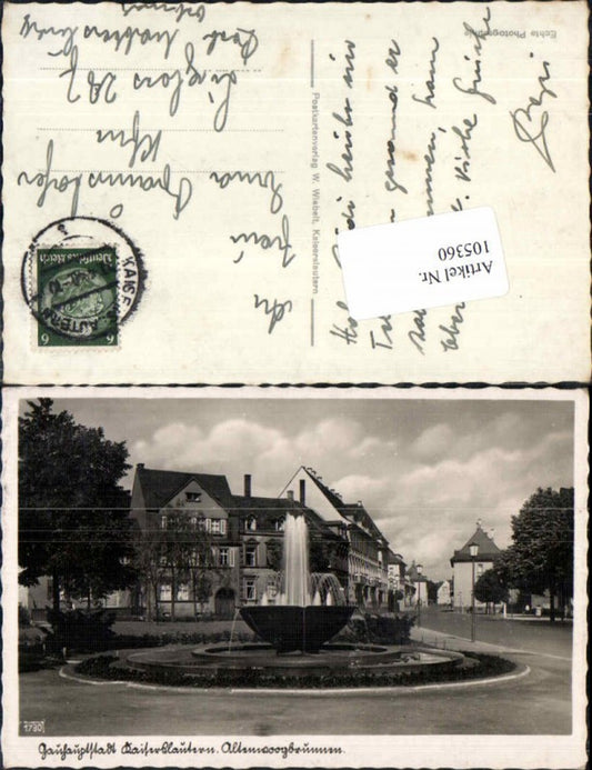 105360,Kaiserslautern Altmoosbrunnen Brunnen 1940