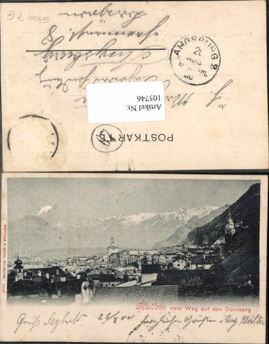 105746,Hallein vom Weg auf den Dürnberg 1898