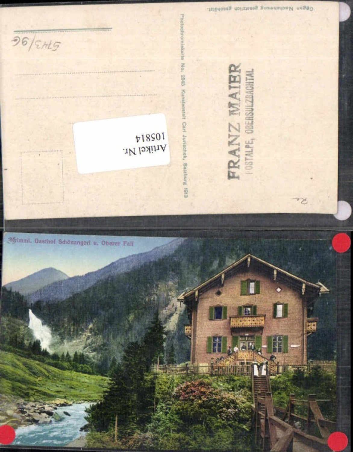 105814,Krimml Gasthaus Schönangerl b. Wasserfall 1913