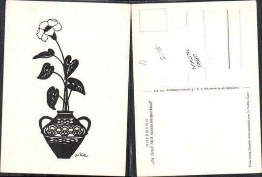 106037,Scherenschnitt Silhouette JO Valler Blume Vase