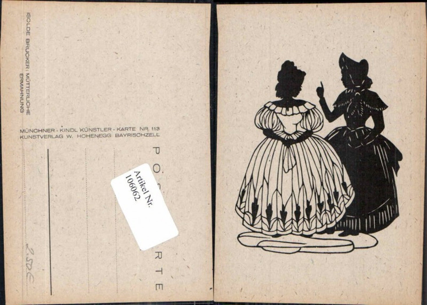 106062,Scherenschnitt Silhouette Isolde Bruckner Münchner KIndl