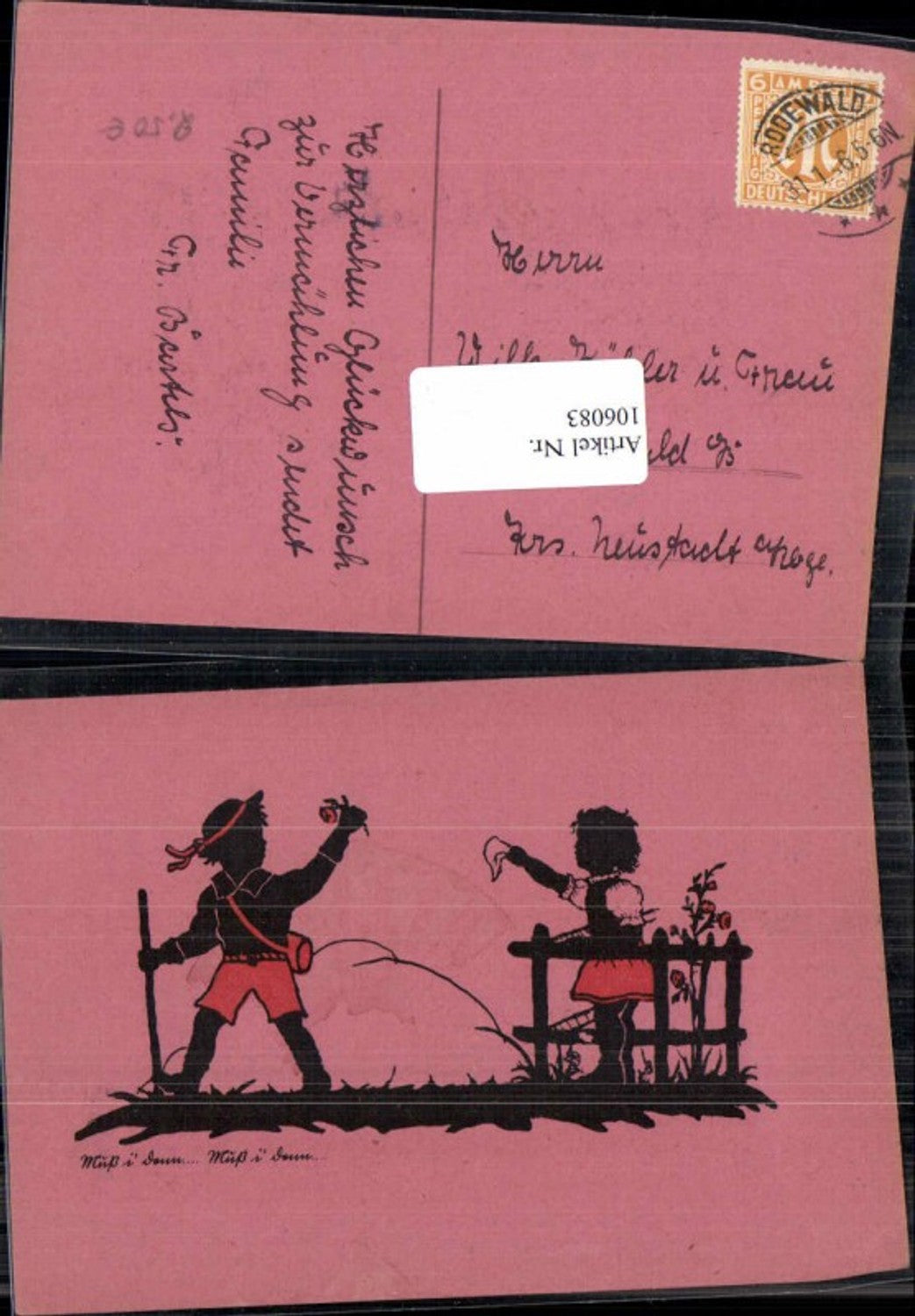 106083,Scherenschnitt Silhouette Liebe Kinder Abschied