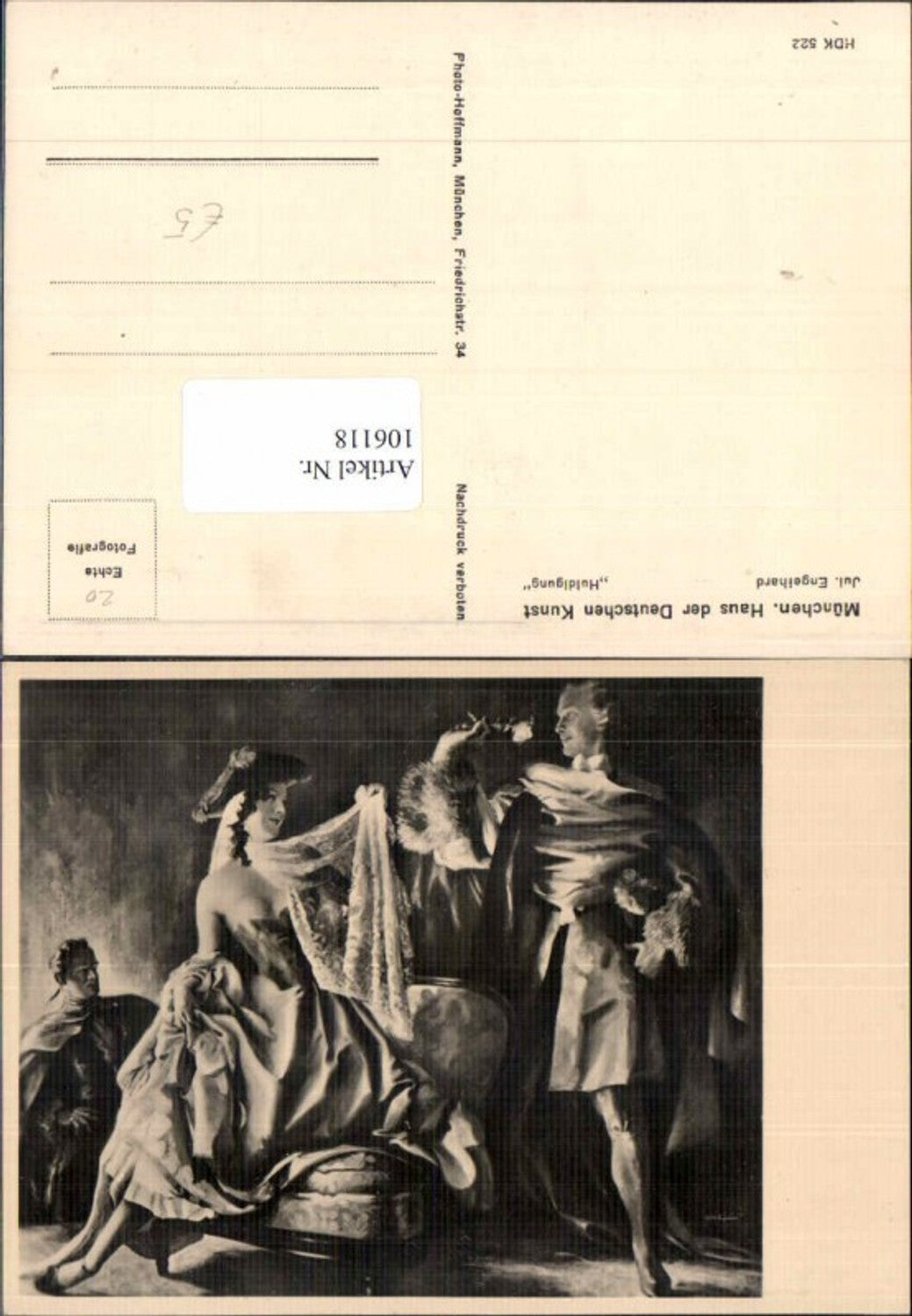 106118,Haus der Deutschen Kunst HDK 522 Hoffmann J. Engelhard Huldigung