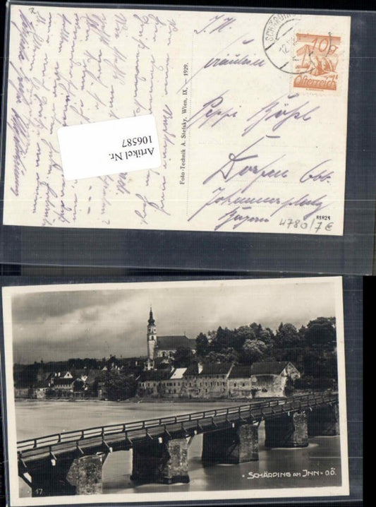 106587,Schärding am Inn Partie bei Brücke 1929