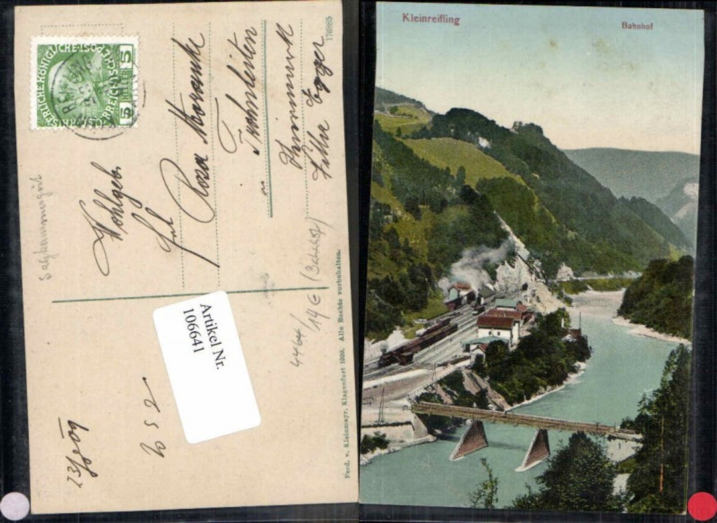 106641,Kleinreifling Klein Reifling im Steyrtal Steyr Bahnhof Tolle Karte 1900