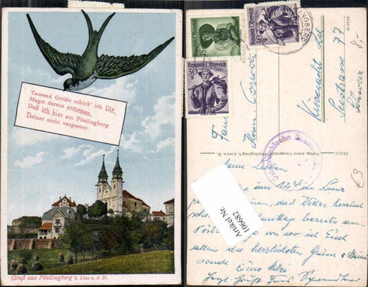 106682,Gruss aus Pöstlingberg b. Linz Schwalbe