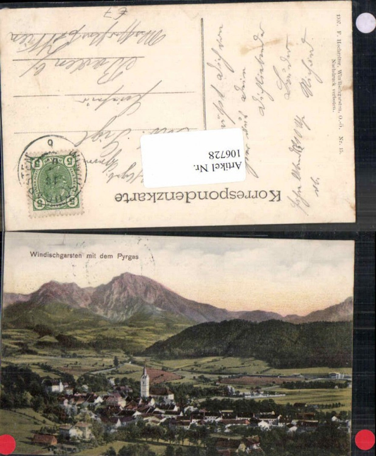 106728,Windischgarsten m. Pyrgas Tolle Ortsansicht 1907