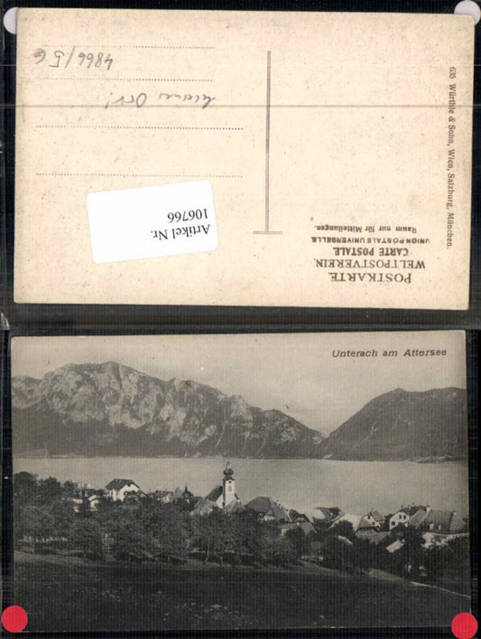 106766,Unterach am Attersee Ortsansicht 1915