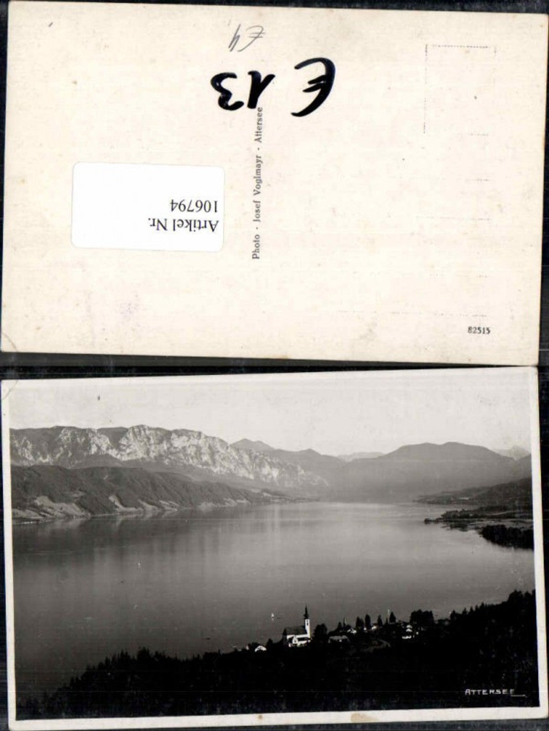 106794,Attersee Totale m. Ort Kirche 1930