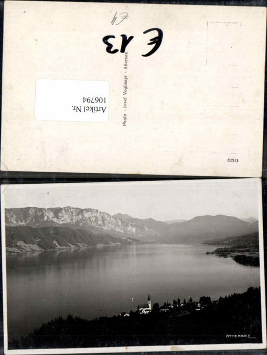 106794,Attersee Totale m. Ort Kirche 1930