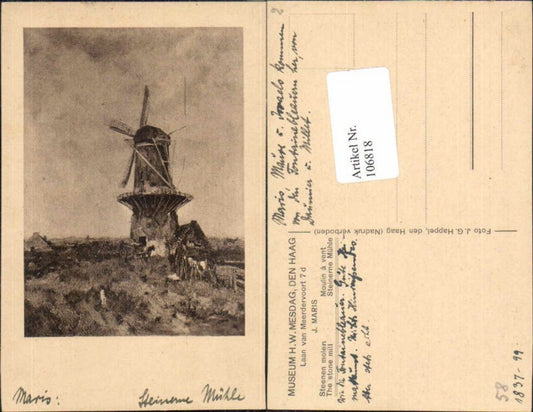 106818,Windmühle Windrad Mühle Künstlerkarte J. Maris