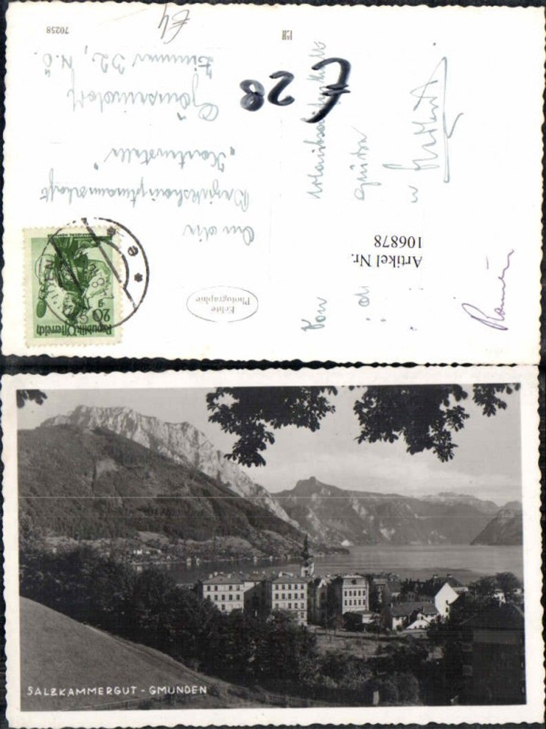 106878,Gmunden Partie zum Ort 1948