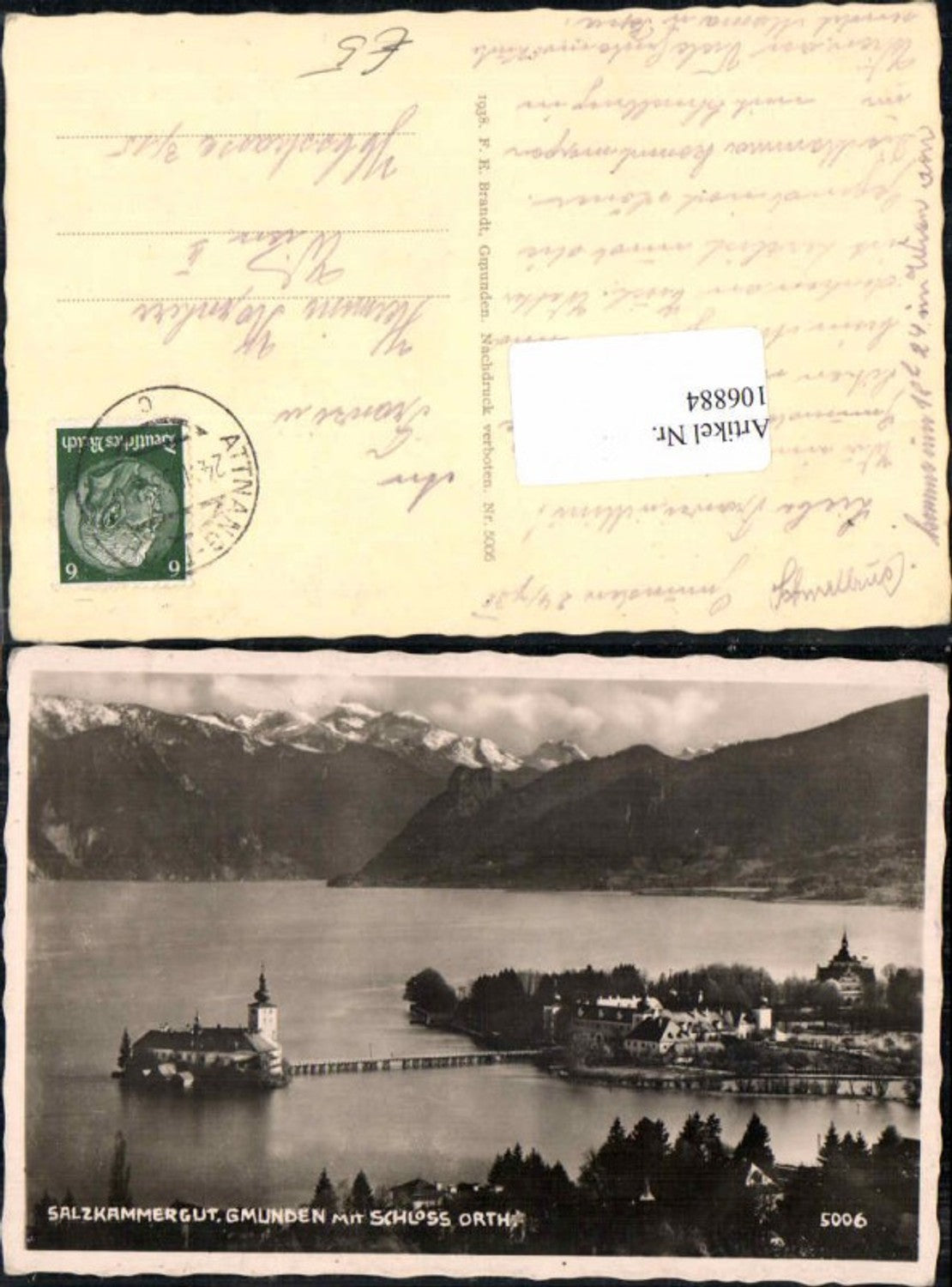 106884,Salzkammergut Gmunden m. Schloss Orth Ort Brandt 5006