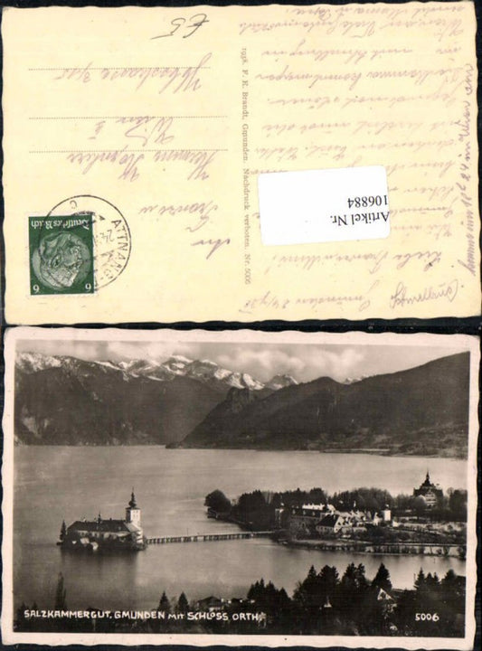 106884,Salzkammergut Gmunden m. Schloss Orth Ort Brandt 5006