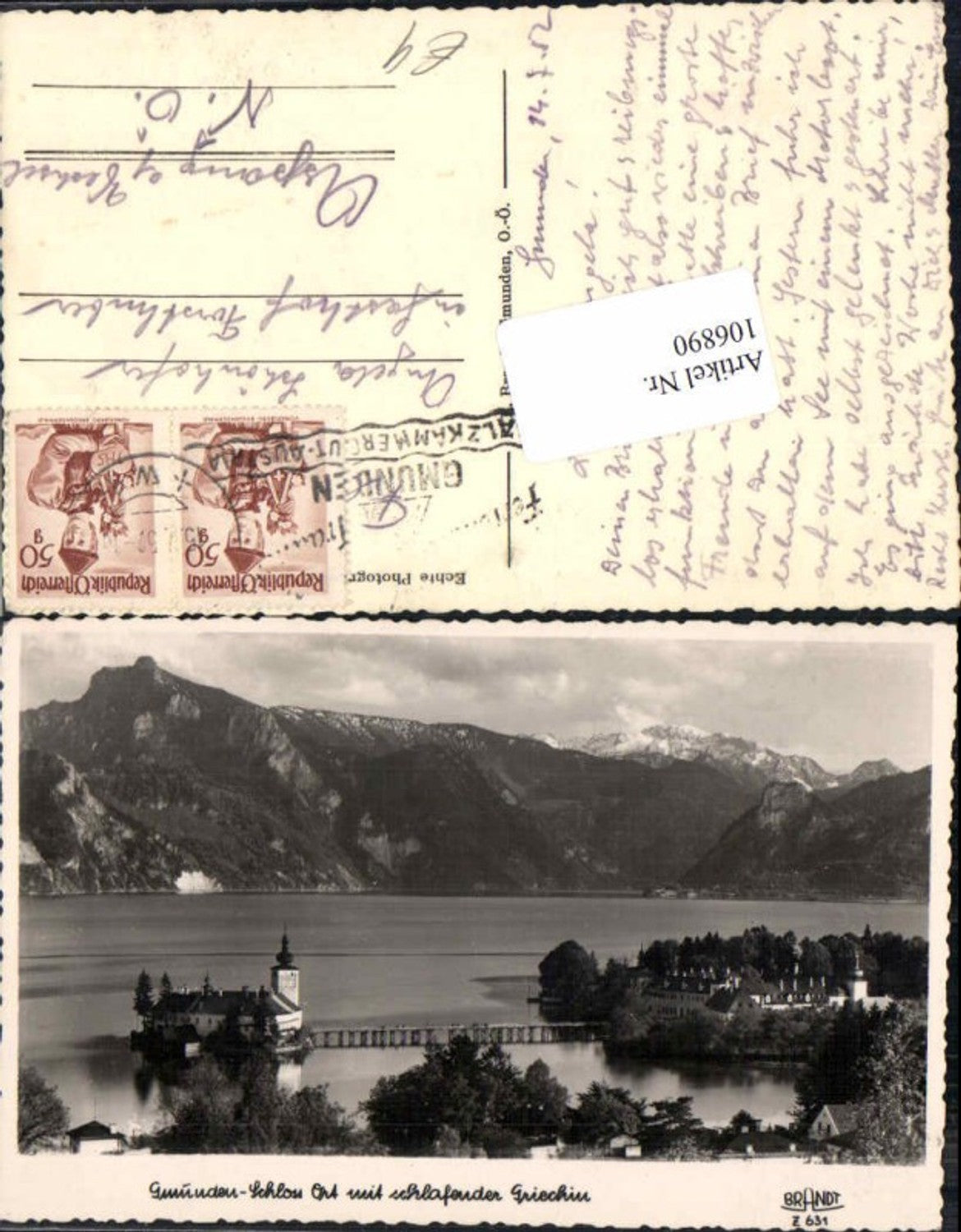 106890,Gmunden Schloss Orth Ort Traunsee pub Brandt Z631