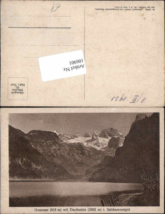 106901,Gosausee Gosau m. Dachstein Salzkammergut 1920