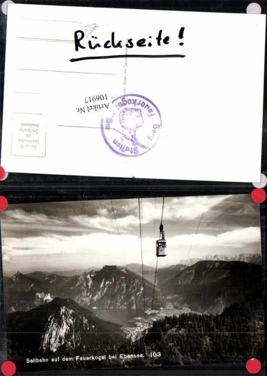 106917,Seilbahn a. Feuerkogel bei Ebensee 1940