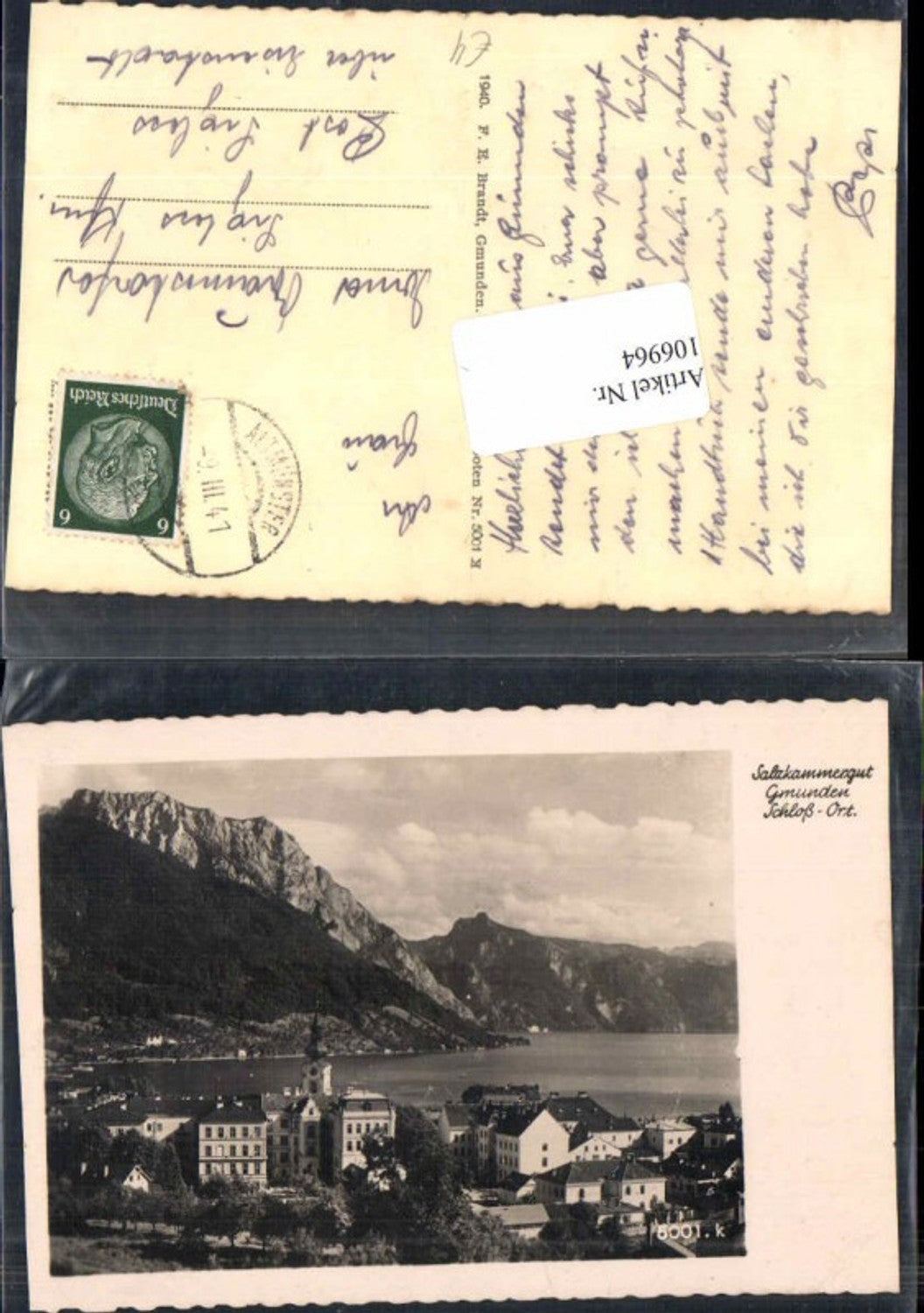 106964,Gmunden m. Schloss Orth Ort Brandt Nr 5001