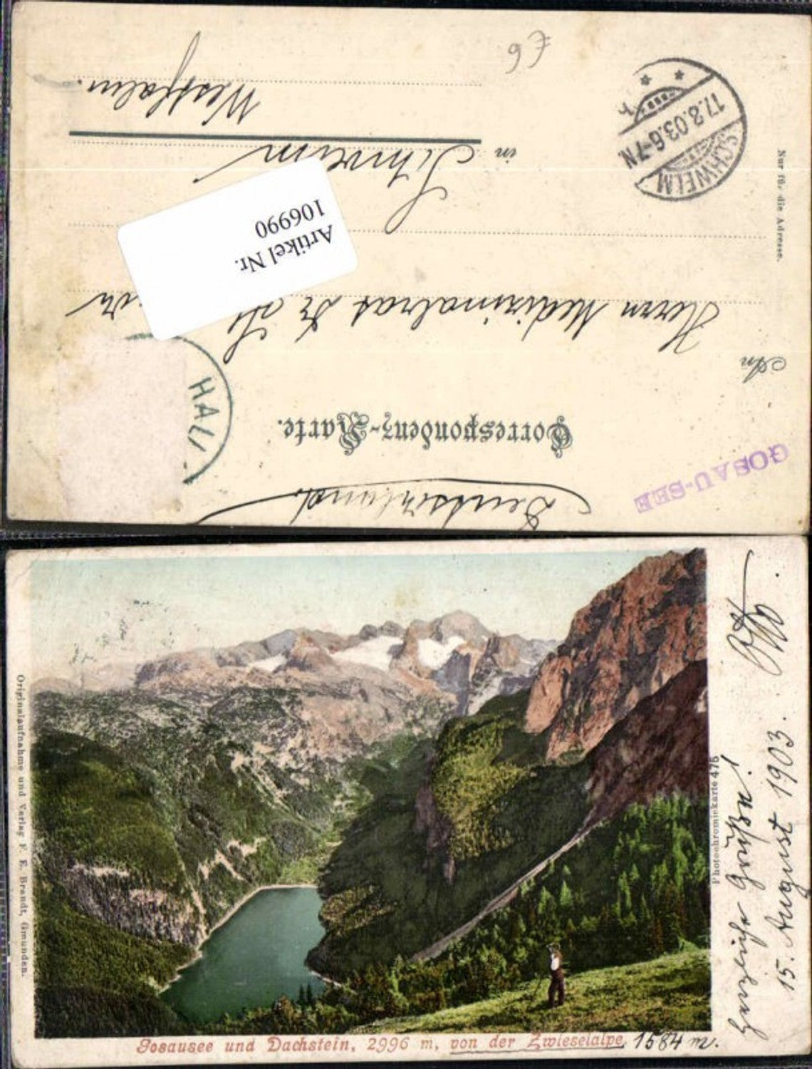 106990,Gosausee Gosau v. Dachstein Zwieselalpe Brandt 475