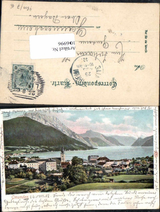 106996,Gmunden am Traunsee Tolle Ortsansicht 1900