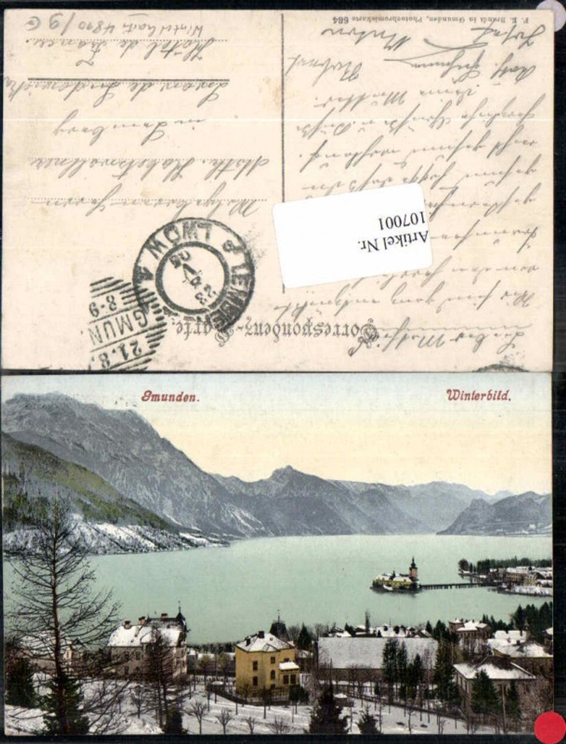 107001,Gmunden am Traunsee Winterbild pub Brandt 664