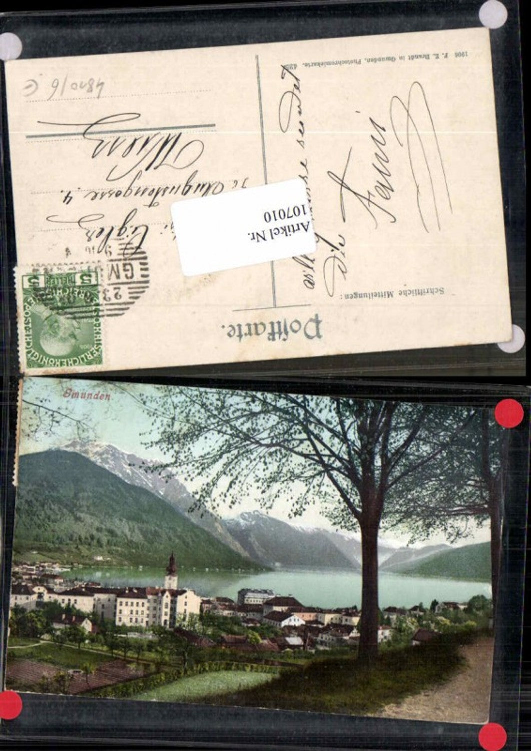 107010,Gmunden am Traunsee Tolle Ortsansicht Brandt 425