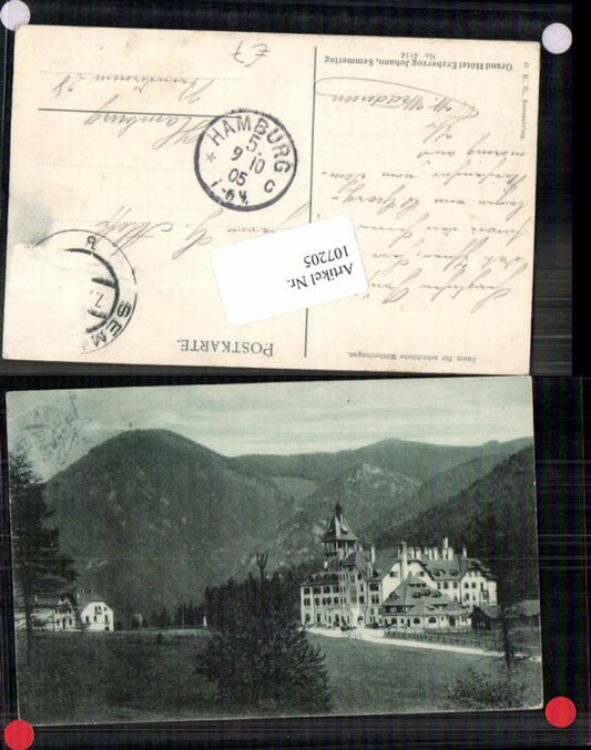 107205,Semmering Grand Hotel Erzherzog Johann 1905