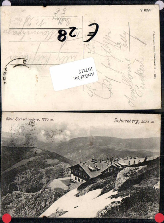 107215,Hotel Hochschneeberg Schneeberg Puchberg 1910