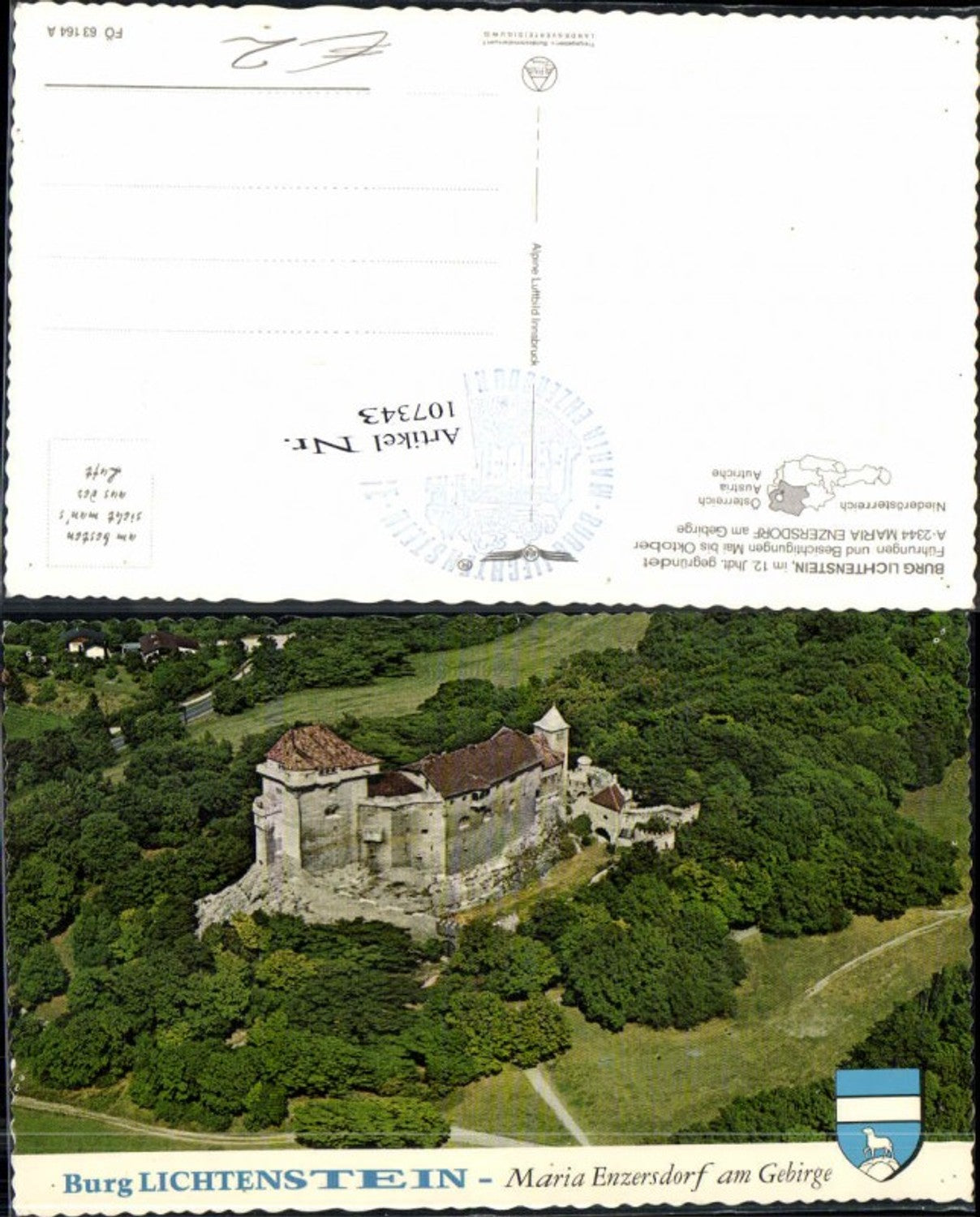 107343,Alpine Fliegeraufnahme Lichtenstein Maria Enzersdorf