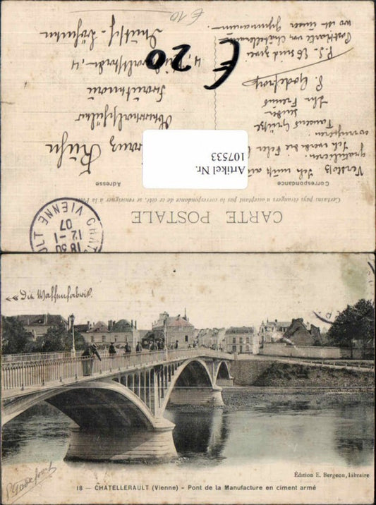 107533,Chatellerault Vienne Pont de la Manufacture Brücke