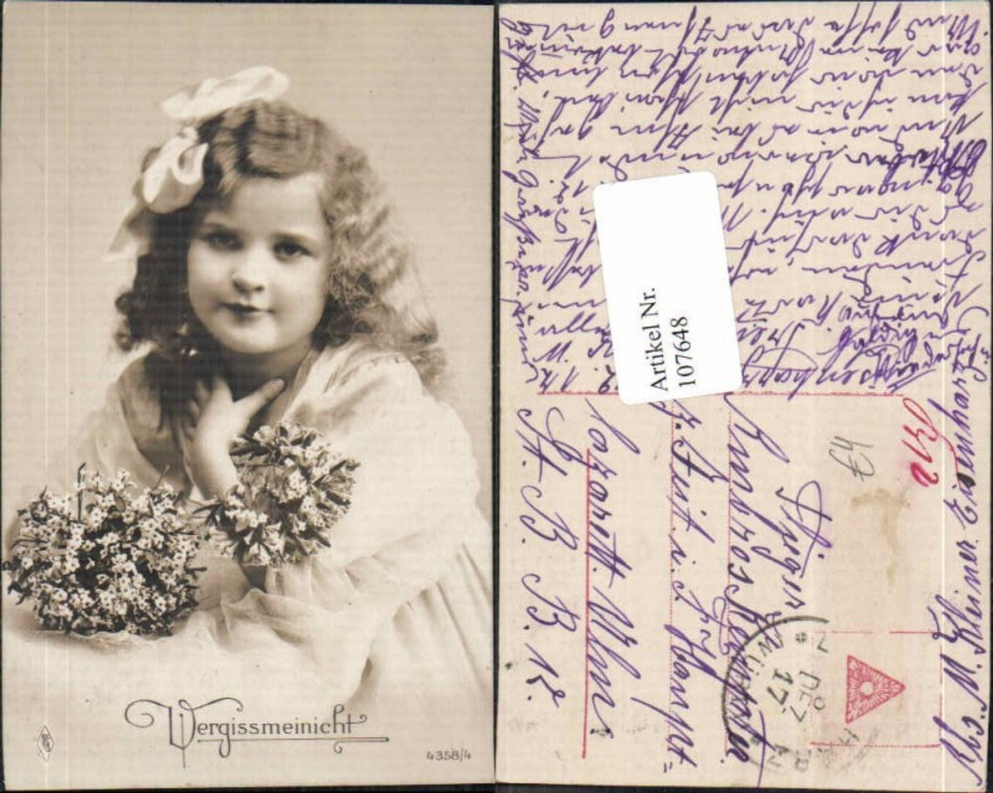 107648,Süsses Mädchen Edwardian Fashion Girl Blumen PFB